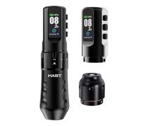 Mast Flip4 Pro Wireless Tattoo Machine Set, 7 Strokes, Black | 2.5-4.5mm Stroke Length, 2 Batteries, 2000mAh, Wireless, Black Color, For Beginners And Professionals