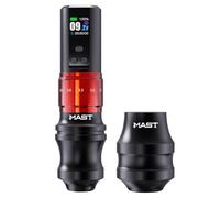 Mast Fold2 Pro Cordless Tattoo Gun Machine, Cartridge Rotary Tattoo Pen, 7 Strokes Length, 2 Grips 40mm & 44mm, Mcore-C1 Powerful Motor, Red Color