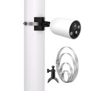 Mast Mount for TP-Link Tapo C425/C402 Outdoor Camera, Adjustable Camera Mount for Downpipe, Pipe, Post and Pole, 360° Rotation, 180° Tilt, No Drilling Mounting, Black