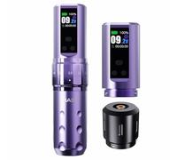 Mast Tattoo Fold2 Pro Wireless Tattoo Gun Rotary Pen Machine, Powerful Motor by Mcore, Smart Display, 7 Strokes Length for Pro Artists Purple