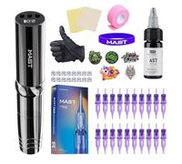 Mast Tattoo Kit P10 Pro Wireless Tattoo Pen Machine Gun,2-10V Adjustable,Pro Tattoo Needles Cartridges Black Ink for Eyebrow Eyeliner Lips and Fine Line Work Black