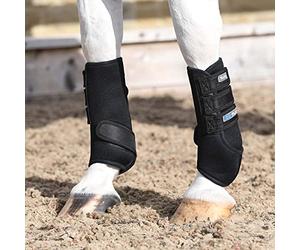 Masta Air-Flux Schooling Wraps - 3D Airmesh, Breathable, Overheat Prevention, Neoprene, Lightweight Protection for Horse Legs - Set of 2 COB BLACK