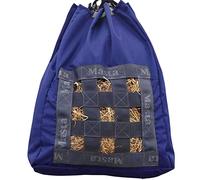 Masta Durable Hay Bag with Drawstring - Easy Fill, Travel-Stable-Yard, Reduced Wastage, D-Ring, Wipe-Clean, Navy Blue