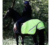 Masta Exercise Sheet for Horses - Waterproof with Hi Viz Strips Horse Quarter Rug - Easily Attachable & Breathable Fabric - Perfect for Wet Weather Conditions - Yellow, Size FULL