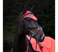 Masta High-Viz Fly Veil - Breathable and Lightweight Equestrian Safety Gear with Reflective Strips - Secure Hook and Loop Fastening for Comfortable Fit - Orange - PONY