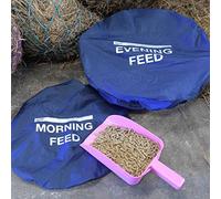 Masta Horse Feed Bucket Cover - 2 Pack with Morning / Evening Print, Blue
