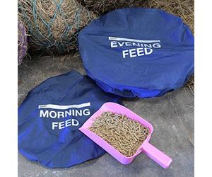Masta Horse Feed Bucket Cover - 2 Pack with Morning / Evening Print, Blue
