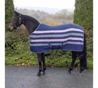 Masta Newmarket Breathable Fleece Rug - Wicking Soft Anti-Pill Fabric, Classic Design, Ideal for Stable, Travel & Cooling, Anti-Rub Chest Lining 5FT9 Navy Blue