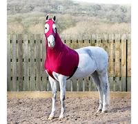 Masta Stretch Lycra Horse Head Hood with Zip - Burgundy - Large