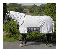 Masta Sweet Itch Combo Fly Rugs for Horses with Neck and Belly Wrap - Horse Fly Rug 600D Ripstop Breathable Sheet, Insects Flies Bug Protection - White, Size 5ft 6inch