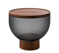 Mastea TS 141 Side Table Walnut / Smoke Grey Miniforms - TS 141