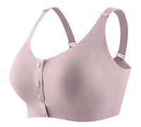 Mastectomy Bra After Surgery with Pocket for Silicone Breast Shape Front Closure Cotton, Purple, 4X-Large