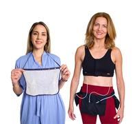 Mastectomy & Post Surgery Drain Carrier Belt with Elastic Buckle & Shower Holder (Two Pack/Dark Black)