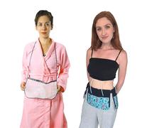 Mastectomy & Post Surgery Drain Carrier Belt with Elastic Buckle & Shower Holder (Two Pack/Printed Green)