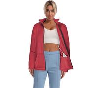 Mastectomy Shirts with Drain Pockets for Women Post Mastectomy Recovery Must Haves After Breast Surgery Zip Fleece Clothing, Red, Medium