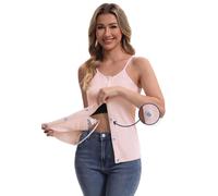Mastectomy Shirts with Drain Pockets Post Mastectomy Must Haves Breast Surgery Camisole with Magnetic Button Closure, Pink, XL