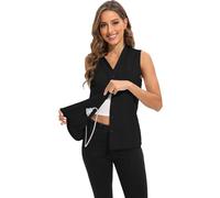 Mastectomy Shirts with Drain Pockets V-Neck Open Front Breast Cancer Shirts for Women Post Mastectomy Must Haves, Black, S