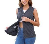 Mastectomy Shirts with Drain Pockets V-Neck Open Front Breast Cancer Shirts for Women Post Mastectomy Must Haves, Dark Grey, XL