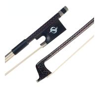 Master 4/4 Violin/Fiddle Bow Red Silk Braided Carbon Fiber Bow Round Stick Silver Wire Winding Sheep Skin Grip Ebony Frog