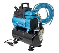 Master Airbrush 1/5 HP Cool-Runner Dual Fan Tank Air Compressor Kit Model TC-426 - Professional Single Piston with 2 Cooling Fans, Run Longer Without