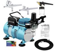 Master Airbrush Multi-Purpose Professional Airbrushing System with 3 Airbrushes, 6' Air Hose & Airbrush Holder, Training Book
