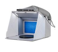 Master Airbrush Portable Hobby Airbrush Paint Spray Booth Kit with 4 LED Lights, Turntable - Powerful Dual Exhaust Fans with Filter & Extension Hose - Painting Projects, Models, Arts, Crafts, Cakes