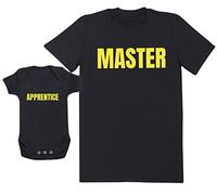 Master & Apprentice Baby Gift, Baby Boy Bodysuit, Baby Girl Bodysuit - 0-3 Months Black