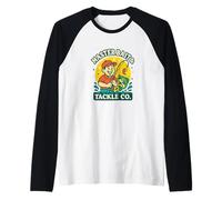 Master Baiter Bass Fishing Stuff Funny Fathers Day Papa Men Raglan Baseball Tee