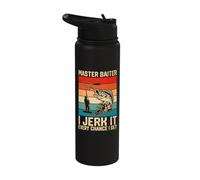Master Baiter Funny Pun Angler Fishing Lover Stainless Steel Insulated Water Bottle