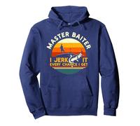 Master Baiter I’m Always Jerking My Rod For A Fishing Lovers Pullover Hoodie, Adult Unisex, Navy Blue, X-Large