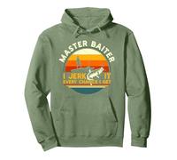 Master Baiter I’m Always Jerking My Rod For A Fishing Lovers Pullover Hoodie, Adult Unisex, Sage Green, Medium