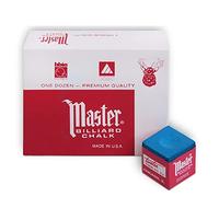 Master Billiard Chalk Pool Cue Chalk Premium Quality - 1 Dozen - Made in The USA - Sky Blue
