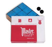 Master Billiard Pool Cue Chalk Premium Quality - 1 Dozen - Made in The USA + 2 pcs of Quality Billiard Pool Table Spots by Tweeten Fibre Co.