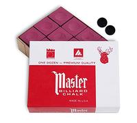 Master Billiard Pool Cue Chalk Premium Quality - 1 Dozen - Made in The USA + 2 pcs of Quality Billiard Pool Table Spots (Burgundy)