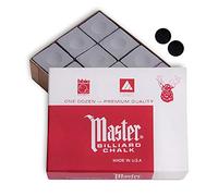 Master Billiard Pool Cue Chalk Premium Quality - 1 Dozen - Made in The USA + 2 pcs of Quality Billiard Pool Table Spots (Gray)
