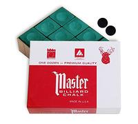 Master Billiard Pool Cue Chalk Premium Quality - 1 Dozen - Made in The USA + 2 pcs of Quality Billiard Pool Table Spots (Forest)