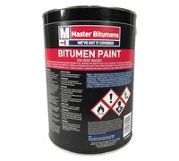 Master Bitumen Black Waterproof Bitumen Paint 5 L | Metal & Concrete | Fast Drying Solvent Based Black Metal Paint | Waterproof Coating for Iron, Steel, Concrete, Stone & Brick