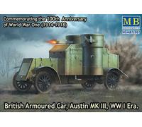 Masterbox 1:72 Scale British Armoured Car Austin MK III WW I Era Construction Kit (Grey)