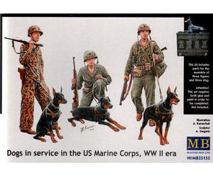 Master Box MAS35155 1:35 Dogs in the service in Marine Corps, WW II era