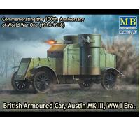 Masterbox 1:72 Scale British Armoured Car Austin MK III WW I Era Construction Kit (Grey)