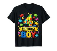 Master Builder 4th Birthday Kids 4 Four Year Building Bricks T-Shirt