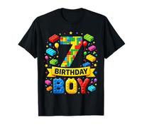 Master Builder 7th Birthday Boy 7 Seven Year Building Bricks T-Shirt