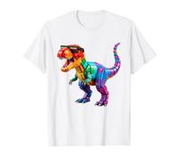 Master Builder Boys Kids Building Bricks Toys Dinosaur T-Rex Value Graphic T-Shirt, Men, White, L