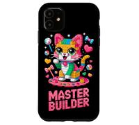 Master Builder Cat Lover Building Bricks Blocks Kids Girls Case for iPhone 11