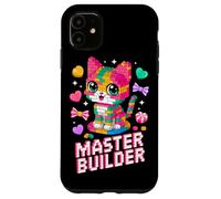 Master Builder Cat Lover Building Bricks Blocks Kids Girls Case for iPhone 11