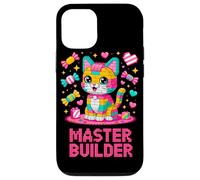 Master Builder Cat Lover Building Bricks Blocks Kids Girls Case for iPhone 12/12 Pro