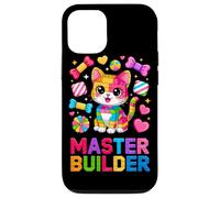Master Builder Cat Lover Building Bricks Blocks Kids Girls Case for iPhone 12/12 Pro