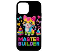 Master Builder Cat Lover Building Bricks Blocks Kids Girls Case for iPhone 12 mini