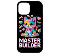Master Builder Cat Lover Building Bricks Blocks Kids Girls Case for iPhone 12 mini