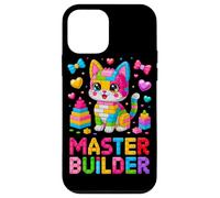 Master Builder Cat Lover Building Bricks Blocks Kids Girls Case for iPhone 12 mini
